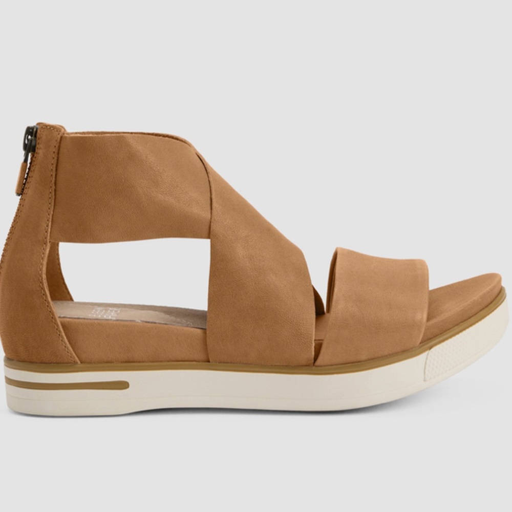 Eileen Fisher Sport Tumbled Leather Sneaker Sandal in Honey
